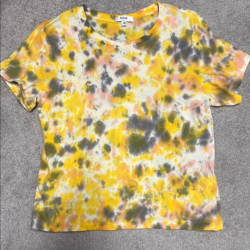 Agolde Women's Tie-Dye Top - Yellow and Gray